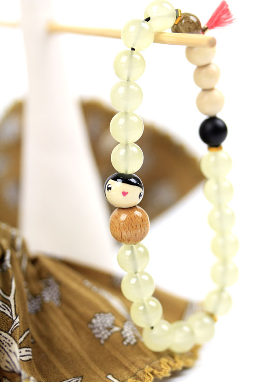 (image pour) Bracelet Perle Verre Citron 🍋